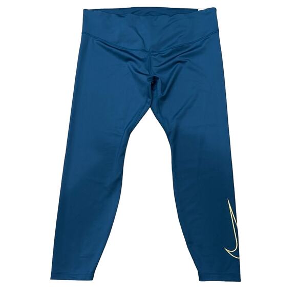 NWT Nike Dri-FIT Swoosh Run Tight Fit Legging Deep Ocean Blue Size 2X - Picture 3 of 10